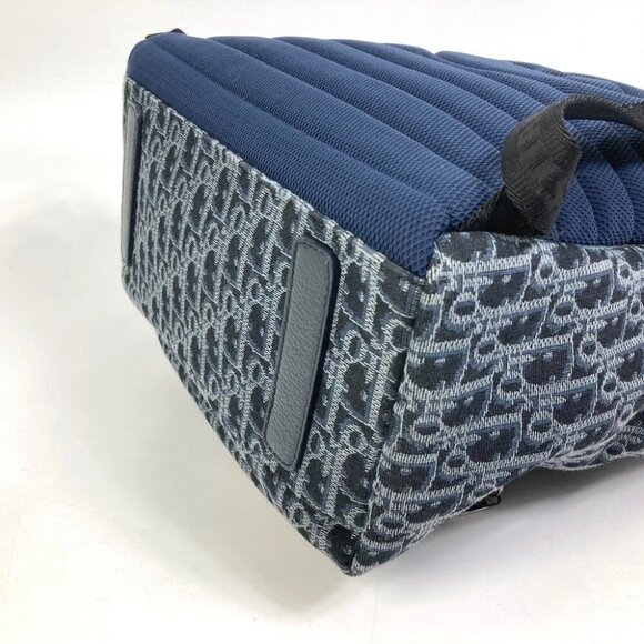 Dior Trotter Oblique Backpack Canvas/Leather Navy - Picture 9 of 10